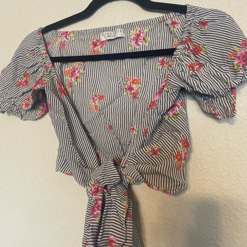 Flynn Skye floral wrap crop top